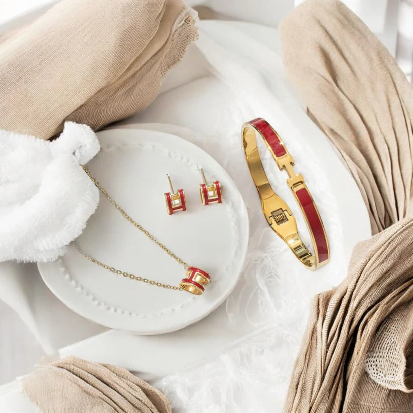 Hera - Schmuckset in Rot