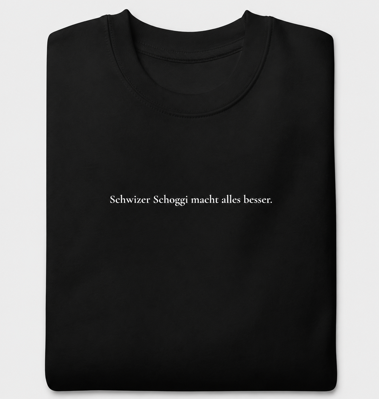 Schwizer Schoggi macht alles besser. T-Shirt (Herrenmodell)